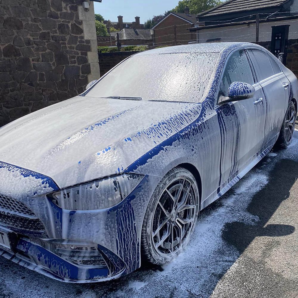 Snow foam on a car